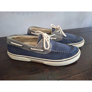 EUC Sperry Mens Topsider Haylard 2-EyeBlue/Gray Boat Shoe/Sz. 9.5M